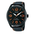 Pulsar Men's Everyday Value Collection Black Ion Leather Strap Watch